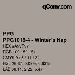 Code couleur: PPG - PPG1018-4 - Winter´s Nap | qconv.com