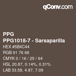 Color code: PPG - PPG1018-7 - Sarsaparilla | qconv.com