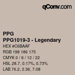 Color code: PPG - PPG1019-3 - Legendary | qconv.com