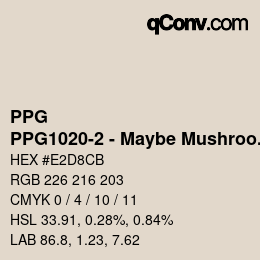 Farbcode: PPG - PPG1020-2 - Maybe Mushroom | qconv.com