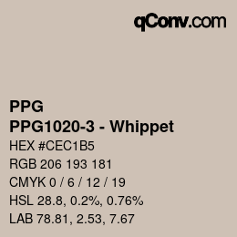 Code couleur: PPG - PPG1020-3 - Whippet | qconv.com
