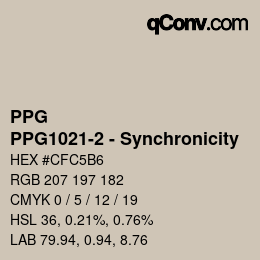 Code couleur: PPG - PPG1021-2 - Synchronicity | qconv.com