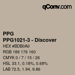Color code: PPG - PPG1021-3 - Discover | qconv.com
