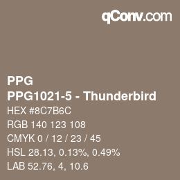 Color code: PPG - PPG1021-5 - Thunderbird | qconv.com