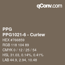 Color code: PPG - PPG1021-6 - Curlew | qconv.com