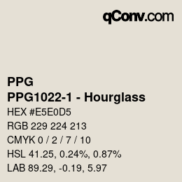 Color code: PPG - PPG1022-1 - Hourglass | qconv.com
