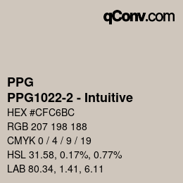カラーコード: PPG - PPG1022-2 - Intuitive | qconv.com