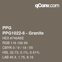 カラーコード: PPG - PPG1022-6 - Granite | qconv.com