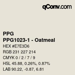 Color code: PPG - PPG1023-1 - Oatmeal | qconv.com