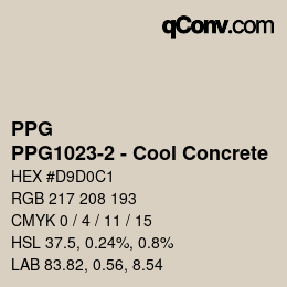 Farbcode: PPG - PPG1023-2 - Cool Concrete | qconv.com