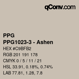 Code couleur: PPG - PPG1023-3 - Ashen | qconv.com