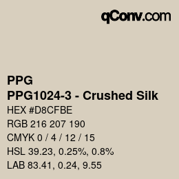 カラーコード: PPG - PPG1024-3 - Crushed Silk | qconv.com