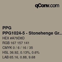 Color code: PPG - PPG1024-5 - Stonehenge Greige | qconv.com