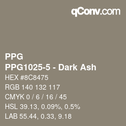Color code: PPG - PPG1025-5 - Dark Ash | qconv.com