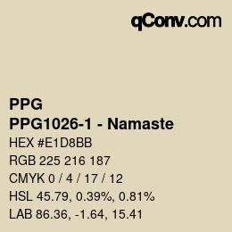 カラーコード: PPG - PPG1026-1 - Namaste | qconv.com