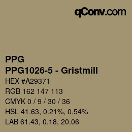 カラーコード: PPG - PPG1026-5 - Gristmill | qconv.com