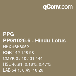 カラーコード: PPG - PPG1026-6 - Hindu Lotus | qconv.com