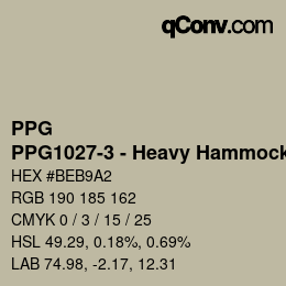 Código de color: PPG - PPG1027-3 - Heavy Hammock | qconv.com