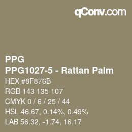 Color code: PPG - PPG1027-5 - Rattan Palm | qconv.com