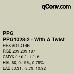 Color code: PPG - PPG1028-2 - With A Twist | qconv.com