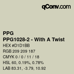 Código de color: PPG - PPG1028-2 - With A Twist | qconv.com