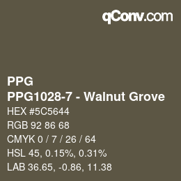Color code: PPG - PPG1028-7 - Walnut Grove | qconv.com