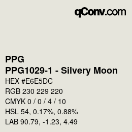 Color code: PPG - PPG1029-1 - Silvery Moon | qconv.com