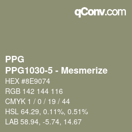 Farbcode: PPG - PPG1030-5 - Mesmerize | qconv.com