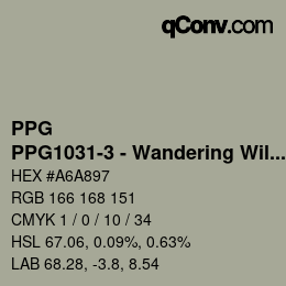 Color code: PPG - PPG1031-3 - Wandering Willow | qconv.com
