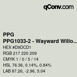 Color code: PPG - PPG1033-2 - Wayward Willow | qconv.com