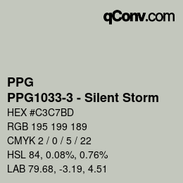 Color code: PPG - PPG1033-3 - Silent Storm | qconv.com
