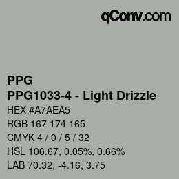 Código de color: PPG - PPG1033-4 - Light Drizzle | qconv.com