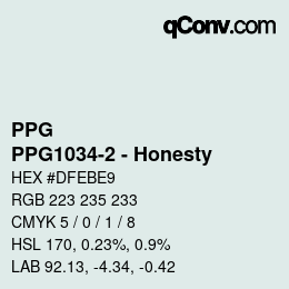 Farbcode: PPG - PPG1034-2 - Honesty | qconv.com
