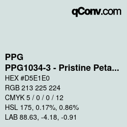 Color code: PPG - PPG1034-3 - Pristine Petal | qconv.com