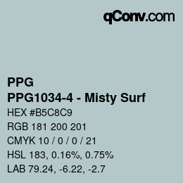 Farbcode: PPG - PPG1034-4 - Misty Surf | qconv.com