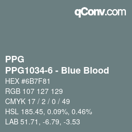 Color code: PPG - PPG1034-6 - Blue Blood | qconv.com