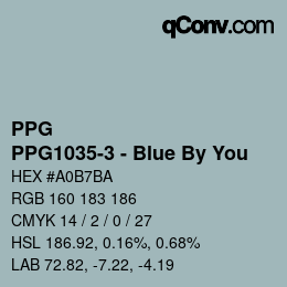 Color code: PPG - PPG1035-3 - Blue By You | qconv.com