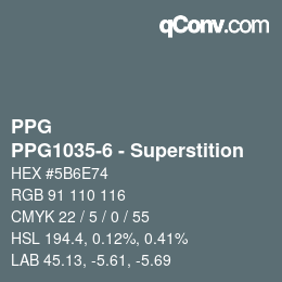 Farbcode: PPG - PPG1035-6 - Superstition | qconv.com