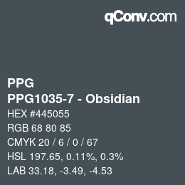 Farbcode: PPG - PPG1035-7 - Obsidian | qconv.com