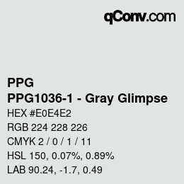 Farbcode: PPG - PPG1036-1 - Gray Glimpse | qconv.com