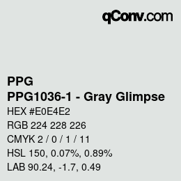 Código de color: PPG - PPG1036-1 - Gray Glimpse | qconv.com