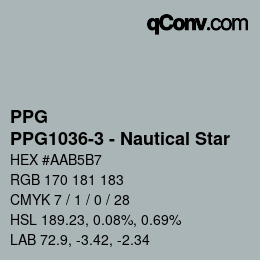 Farbcode: PPG - PPG1036-3 - Nautical Star | qconv.com