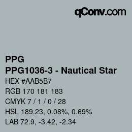 Color code: PPG - PPG1036-3 - Nautical Star | qconv.com