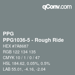 Color code: PPG - PPG1036-5 - Rough Ride | qconv.com