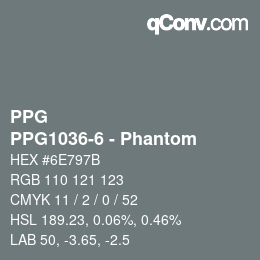 Code couleur: PPG - PPG1036-6 - Phantom | qconv.com