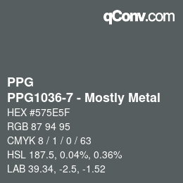 Color code: PPG - PPG1036-7 - Mostly Metal | qconv.com