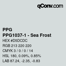 Color code: PPG - PPG1037-1 - Sea Frost | qconv.com