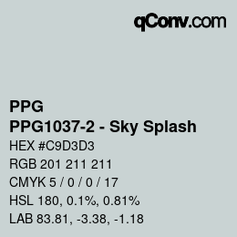 Color code: PPG - PPG1037-2 - Sky Splash | qconv.com