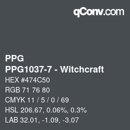 カラーコード: PPG - PPG1037-7 - Witchcraft | qconv.com