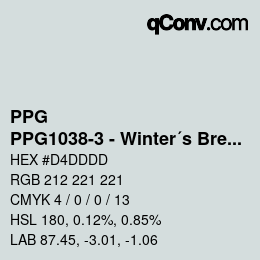 Farbcode: PPG - PPG1038-3 - Winter´s Breath | qconv.com